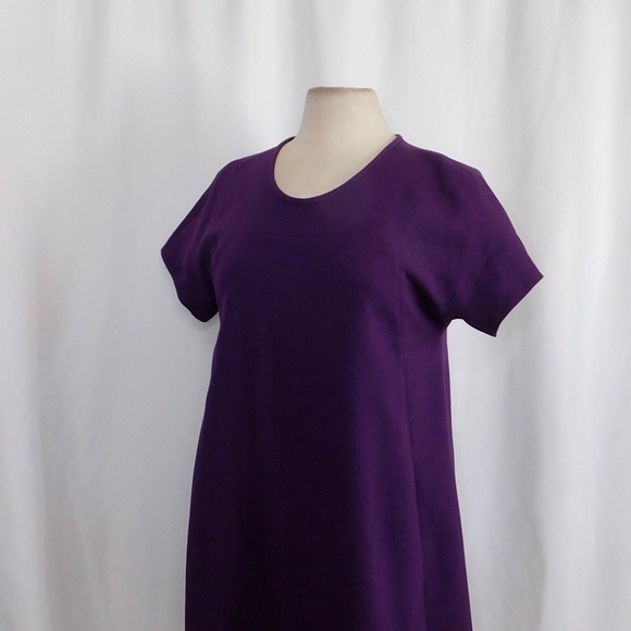 KATE SPADE Bosley Purple Swingy Dress Basic Geometry Solid Pockets A-Line Size 8 - Picture 7 of 14